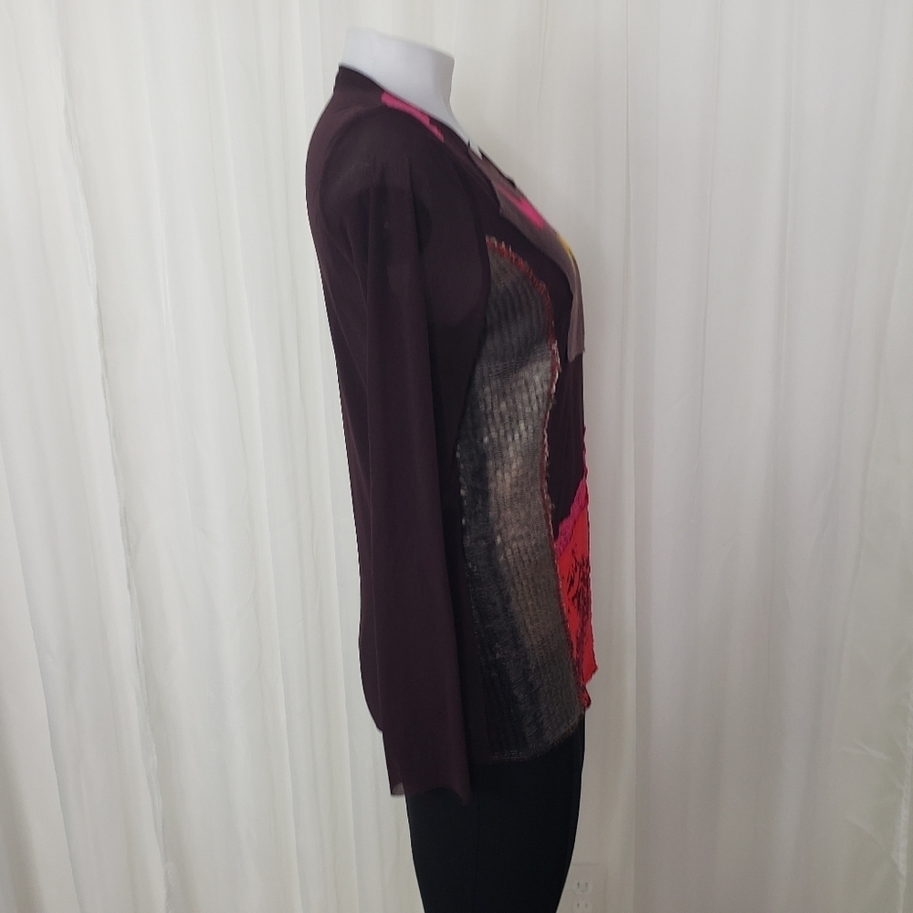 Aldo Martins mixed media patchwork WOW sheer mesh top size 12 - Picture 5 of 8
